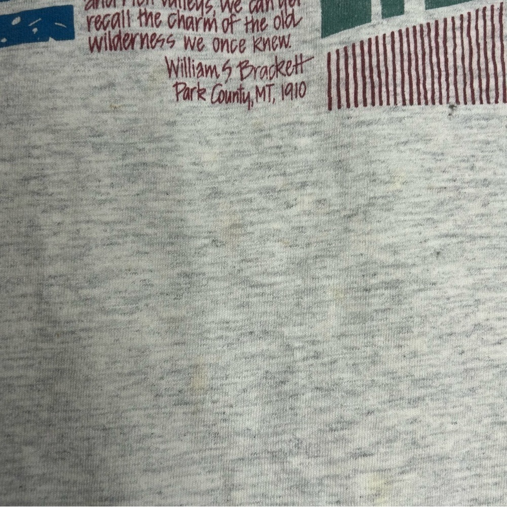 Vintage 1990 Yellowstone Distressed Single Stitch T-shirt - Picture 6 of 10